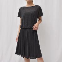 three dots(スリードッツ)KX5774 ショートスリーブ ジャージーワンピース