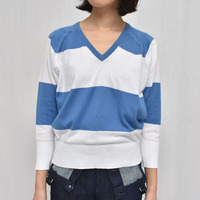 JOHN SMEDLEY(ジョンスメドレー)S4073 ボーダー Vネックニット【国内正規品】