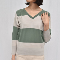 JOHN SMEDLEY(ジョンスメドレー)S4073 ボーダー Vネックニット【国内正規品】