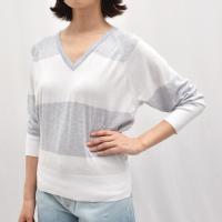 JOHN SMEDLEY(ジョンスメドレー)S4073 ボーダー Vネックニット【国内正規品】