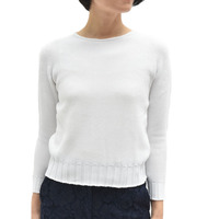 Cruciani(クルチアーニ)<BR>CD23445 コットン 鹿の子クルーネックニット レディース 正規品