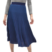 three dots(スリードッツ)<BR>PT301Y カラーブロック ストライプスカート レディース 正規品